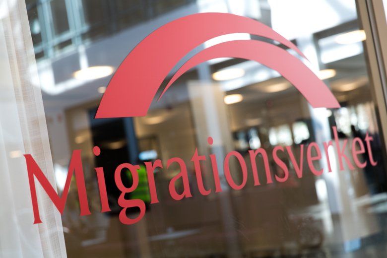 The Swedish Migration Agency logo reception
