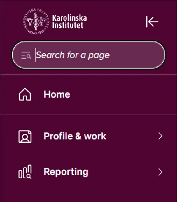 Screenshot showing the updated left-hand menu in KI RIMS