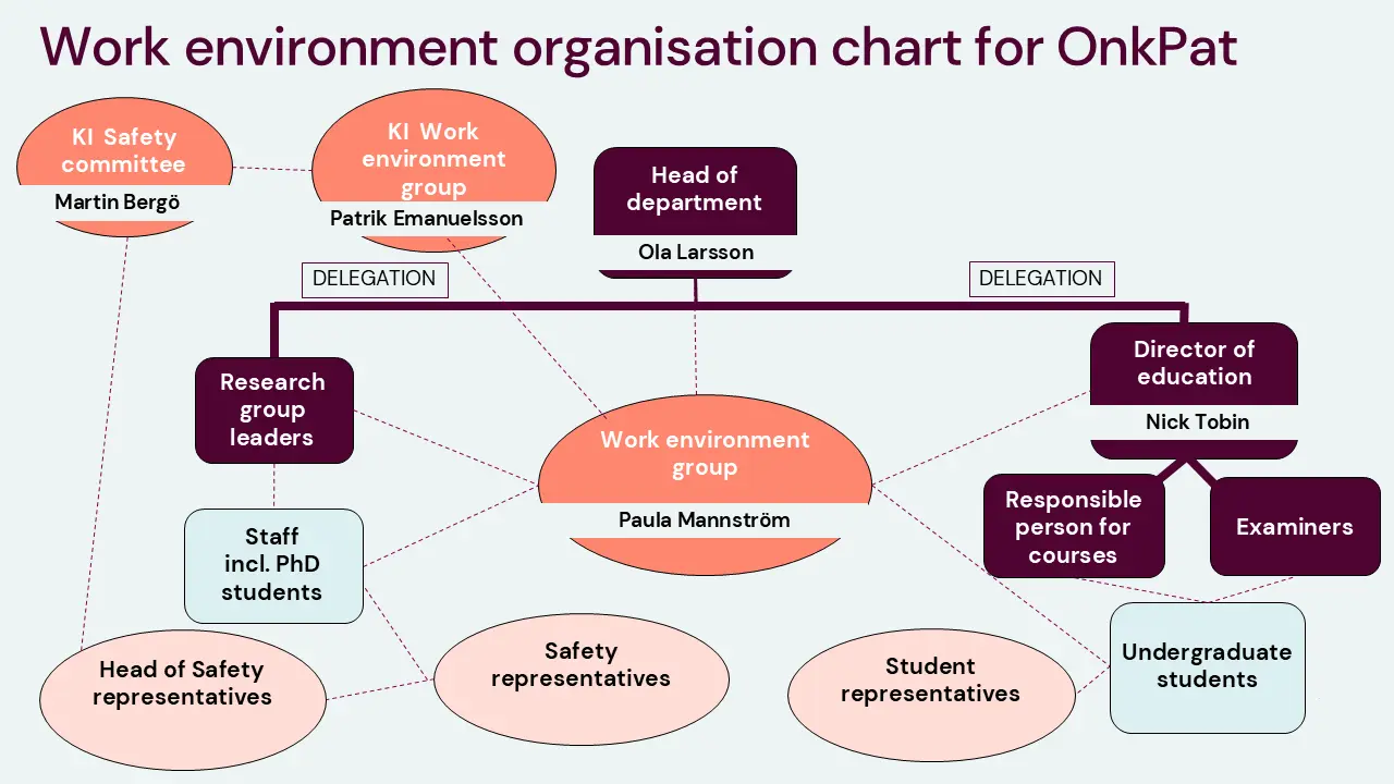 Schematic illustration of the work environment organisation at the department of Oncology-Pathology.