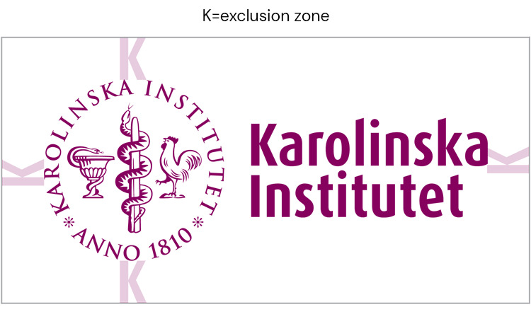 The height of the letter K illustrates the dimension of the exclusion zone arond KI's logo.
