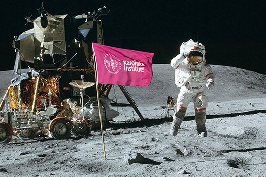 Bild av KI-flaggan på månen.