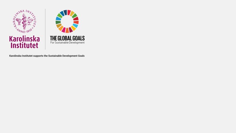 Light grey background with the logo of Karolinska Institutet and the logo of the Global Goals for Sustainable Development