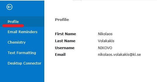 user profile