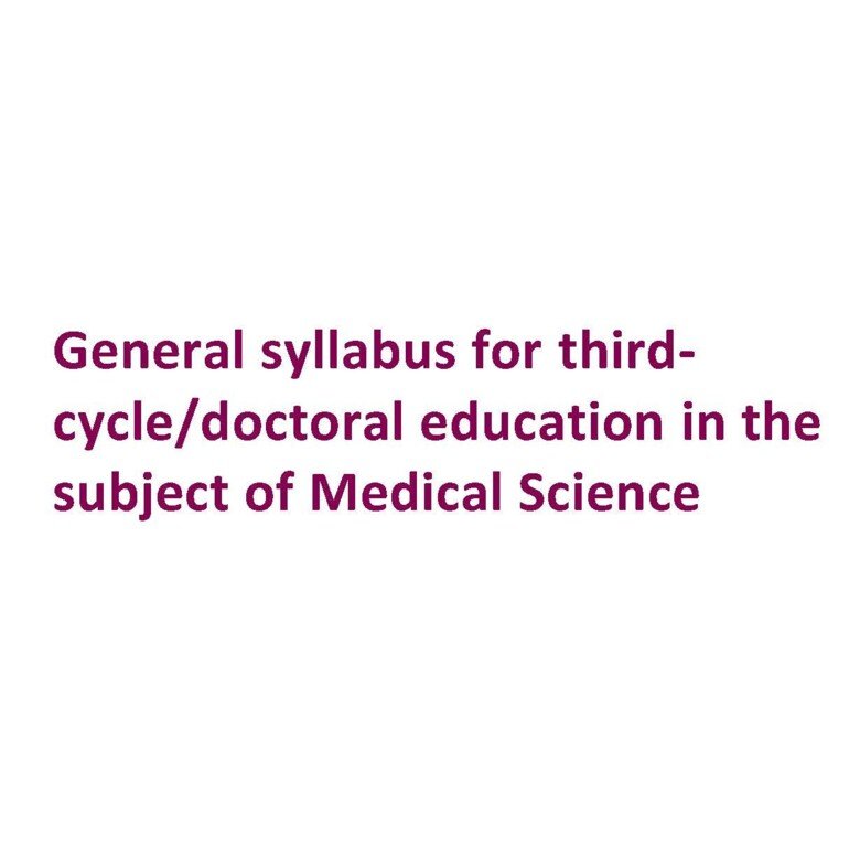 General syllabus for doctoral education