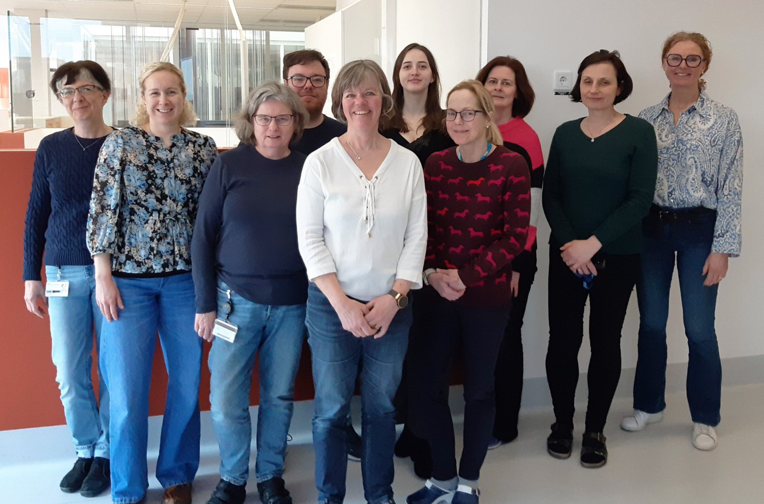 Ten people constituting the work environment group at the department of oncology-pathology.