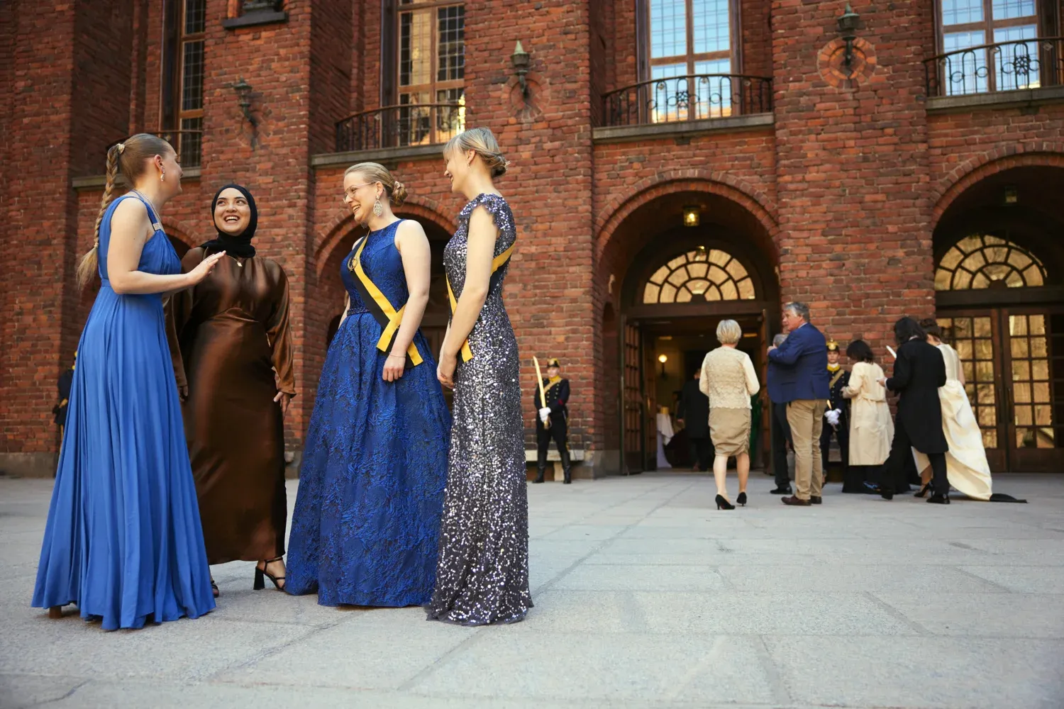 Guests gathered outside Stockholm City Hall shortly before the 2023 Spring Conferement Ceremony.