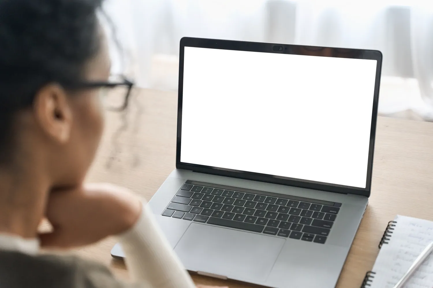 Woman working on computer