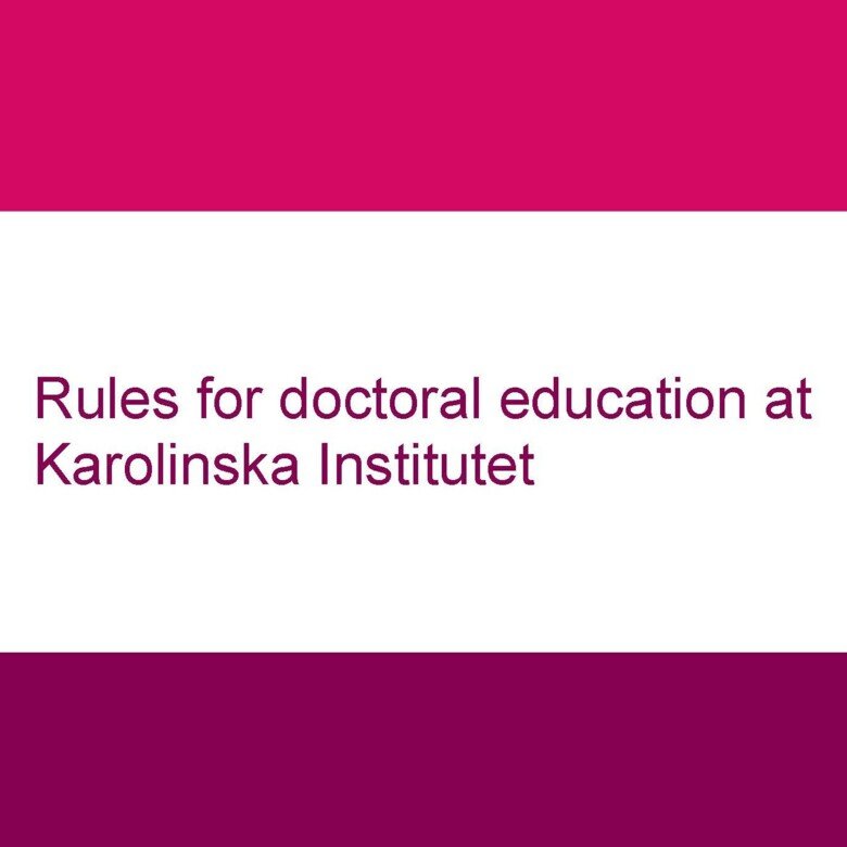 Rules for doctoral education