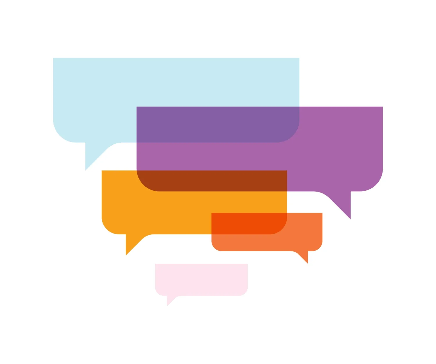 speech bubbles in different colours