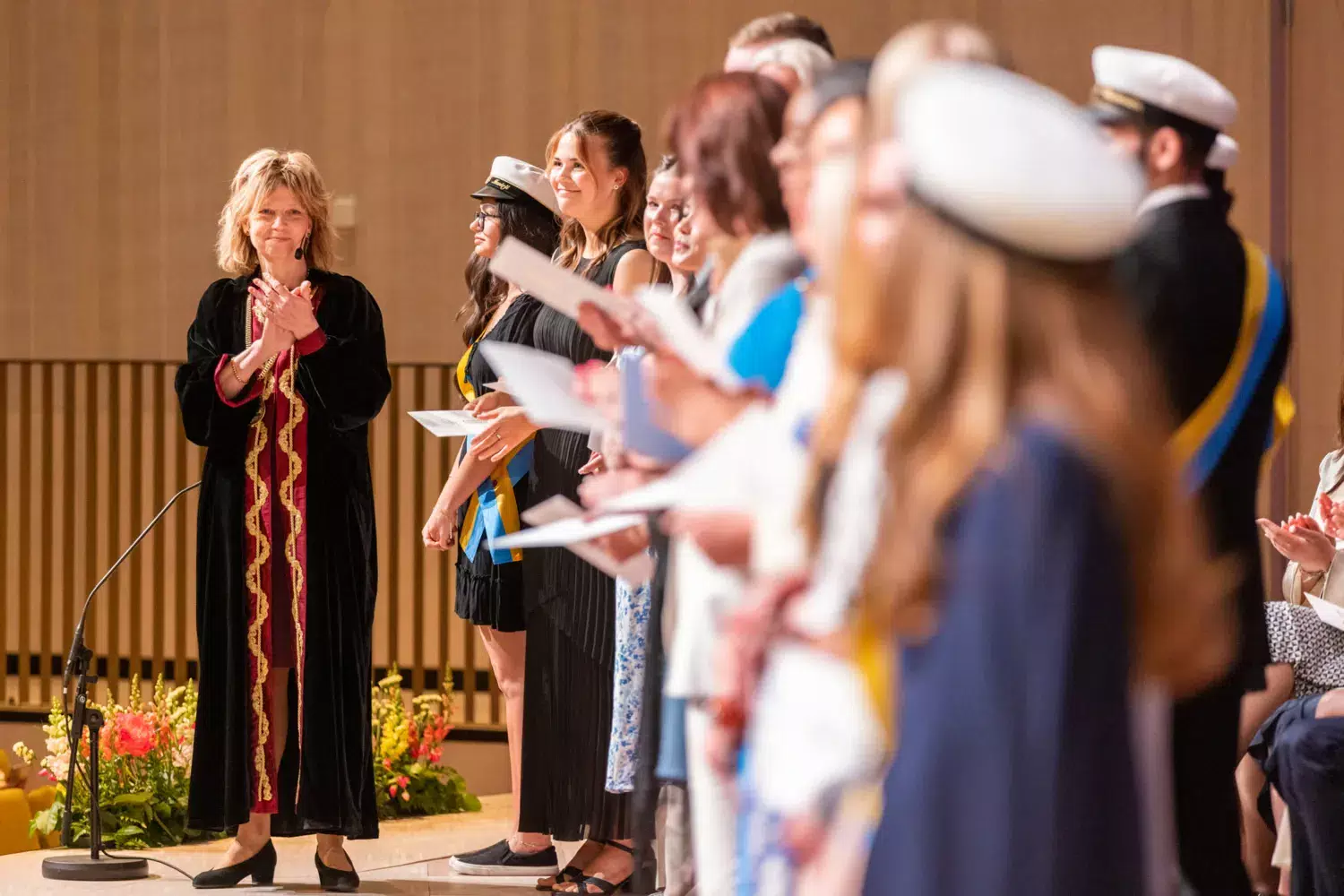 President Annika Östman Wernerson at a graduation ceremony