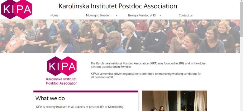 Screenshot of the KIPA website