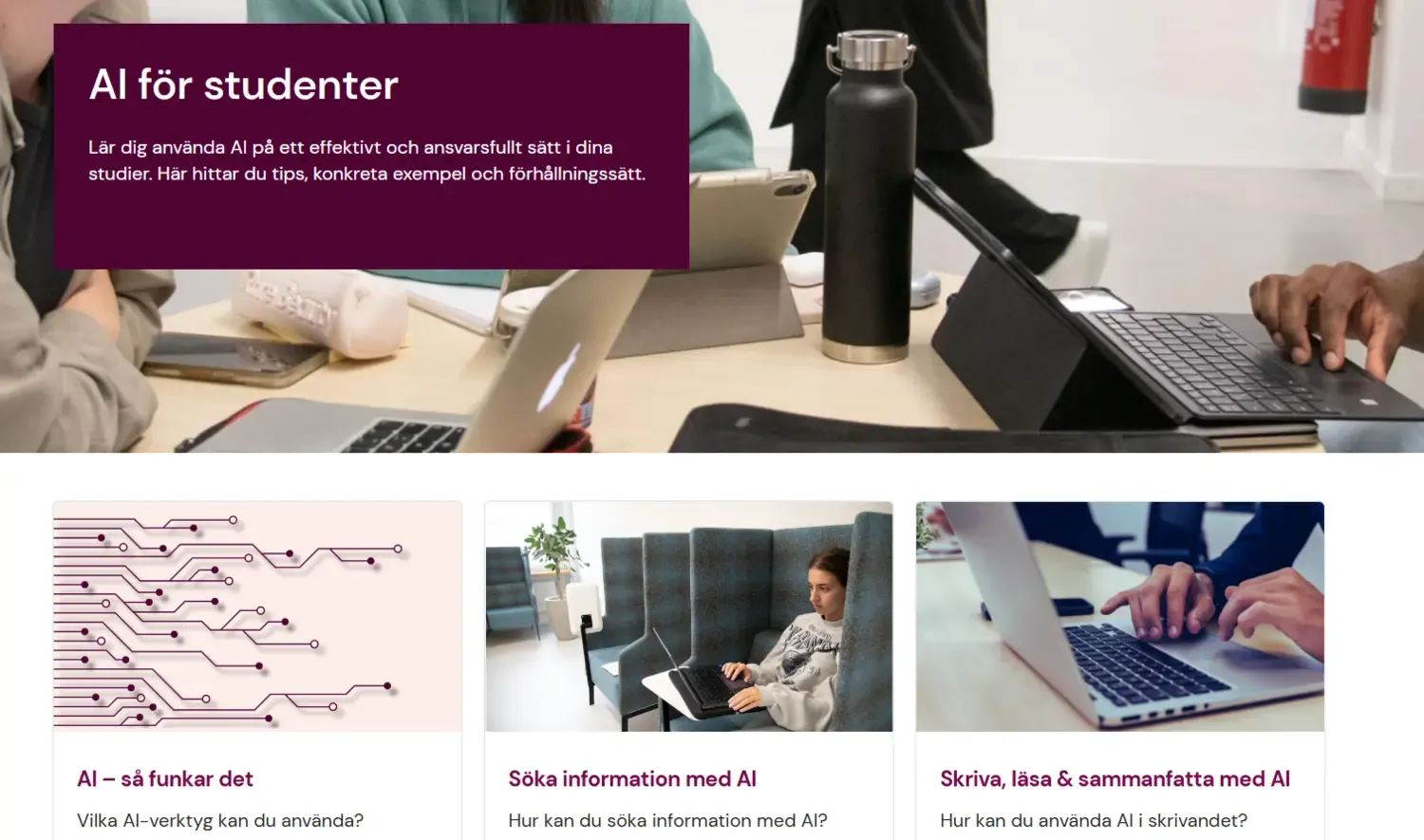 Screenshot of landing page.
