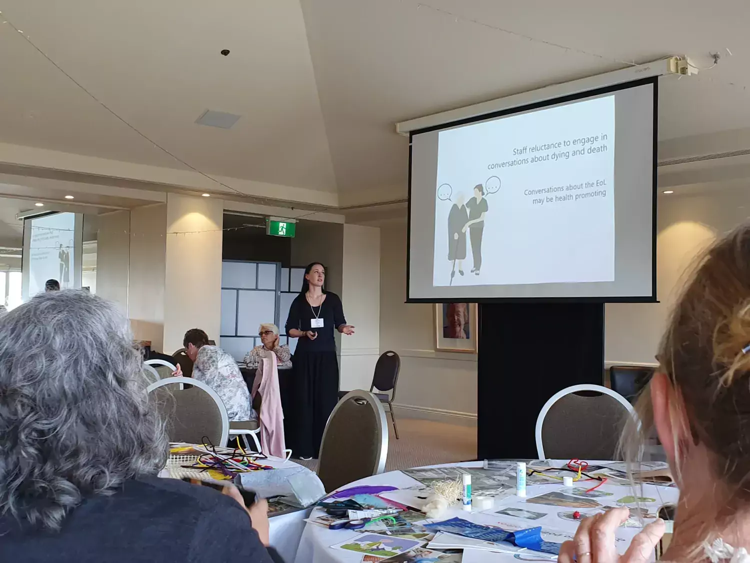 Therese Johansson facilitating a workshop entitled "Knowledge exchange, sustainability and innovation: Examples from the DöBra Program" at the 6th Public Health Palliative Care International Conference.