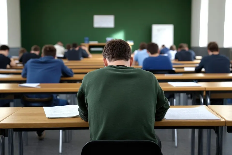 Students writing exam