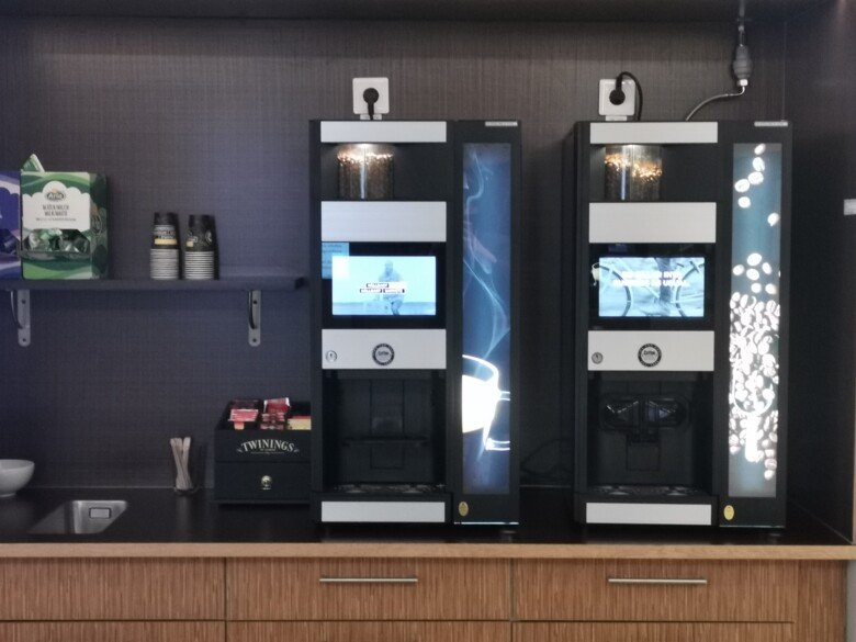 Photo of two coffee machines in ANA Futura.