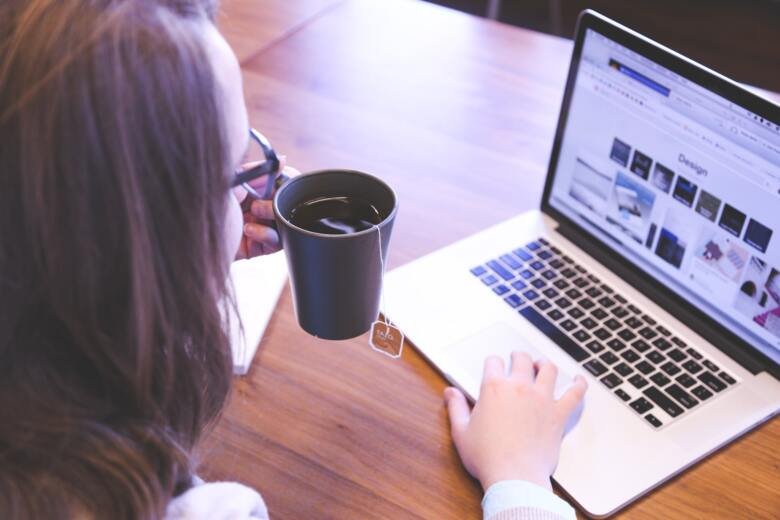 Woman browsing website