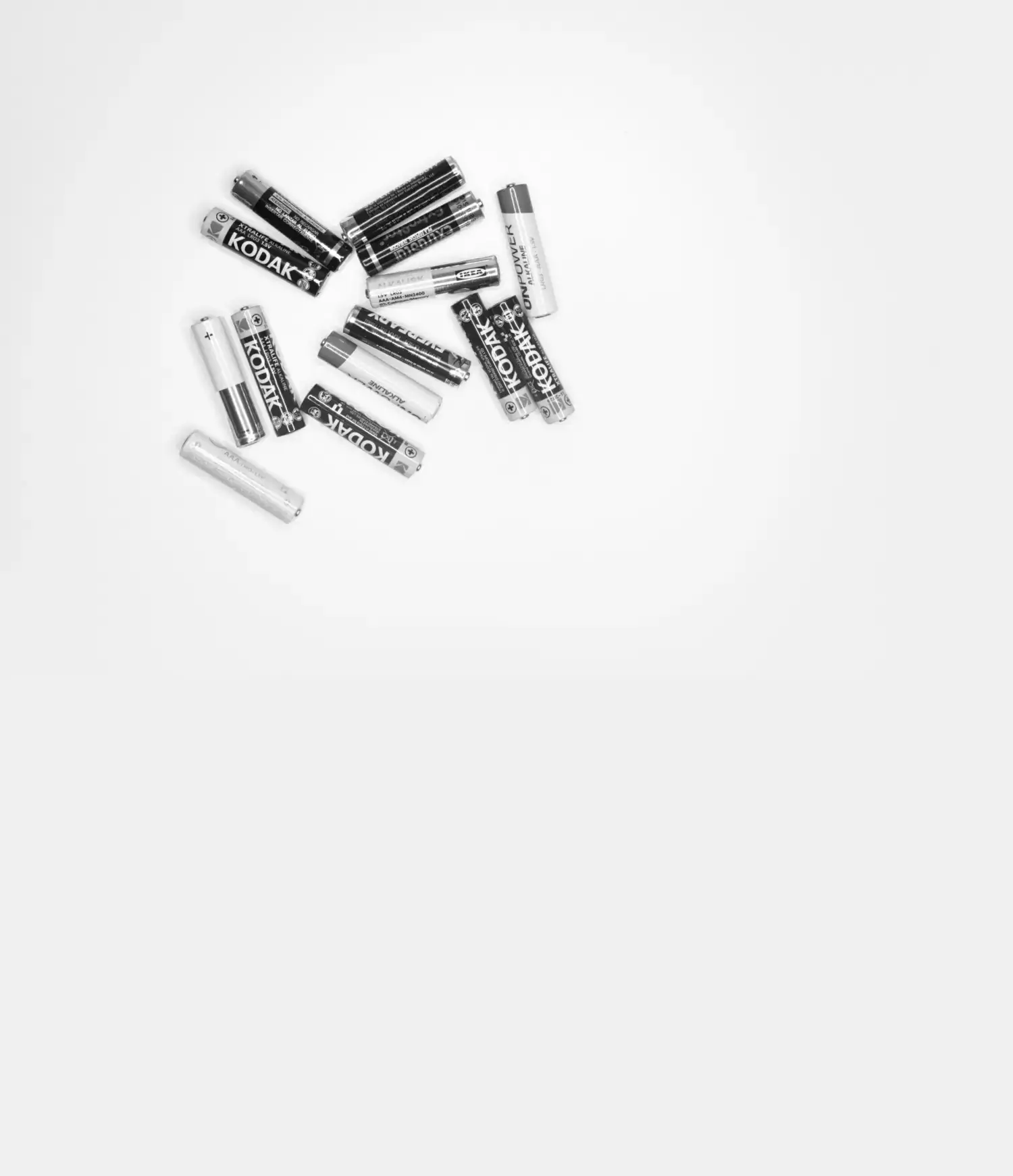 Batteries on a white background