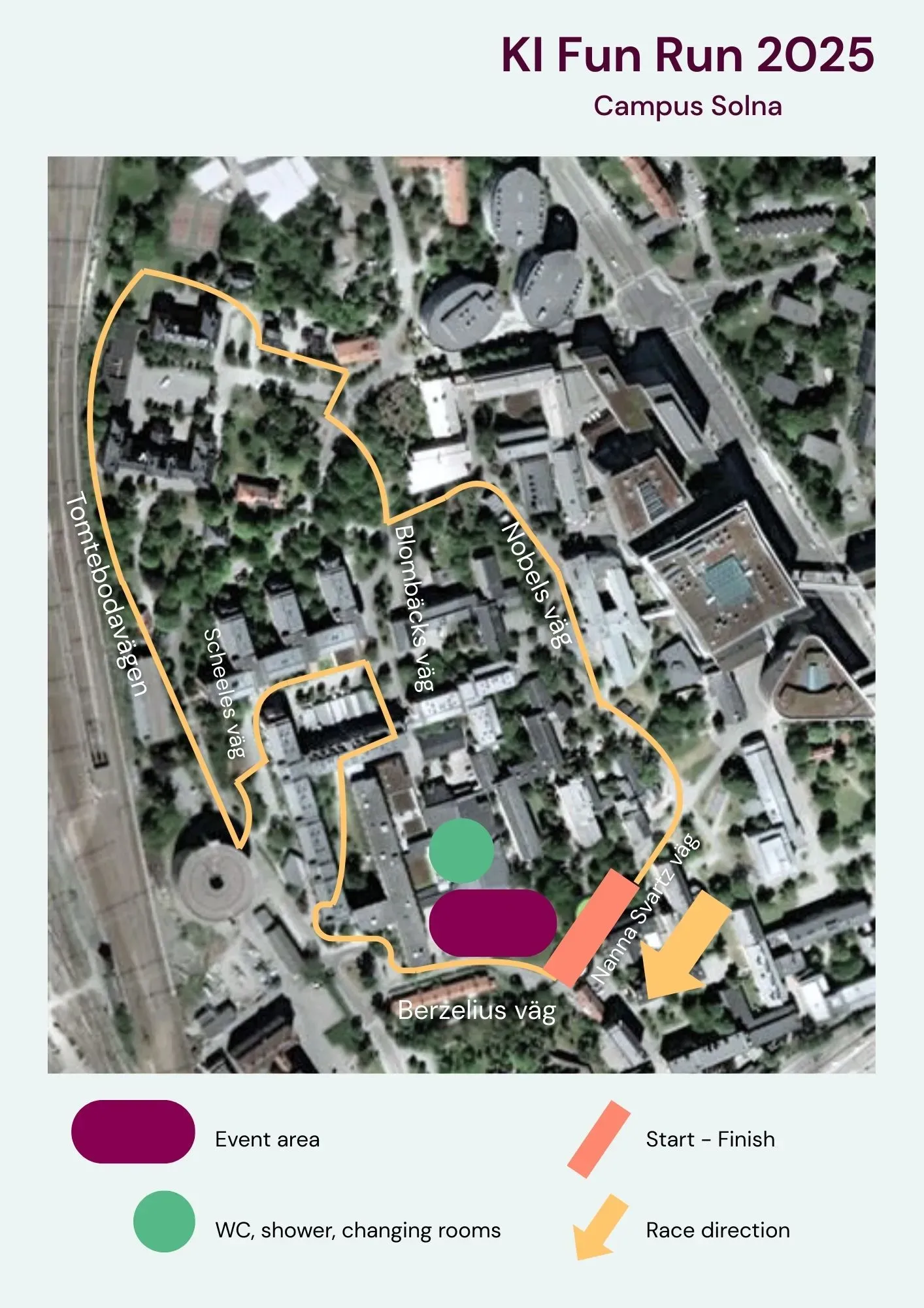 KI Fun run map from start to finish