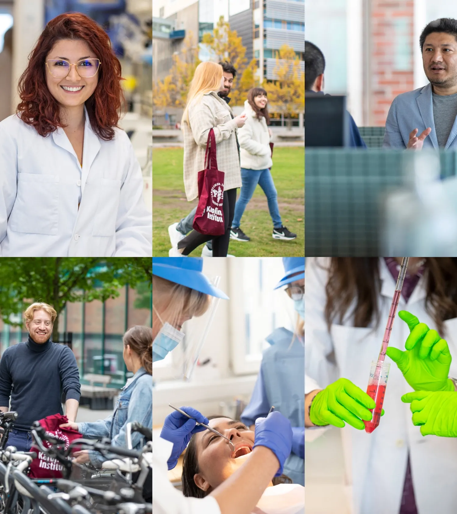 Collage with staff Karolinska Institutet