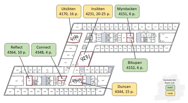 floor map of floor 4 in the Widerström building