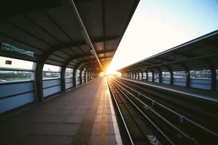 A platform in sunset