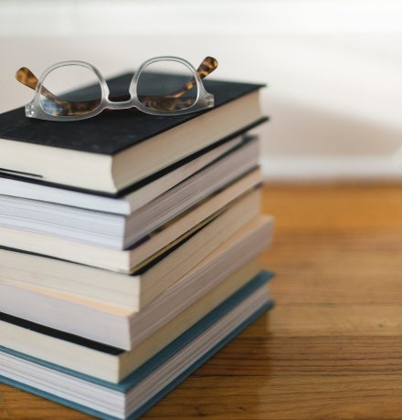 Books and a pair of glasses