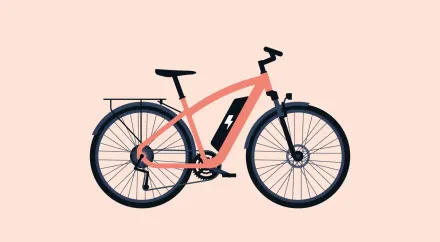 Illustration of electric bike.