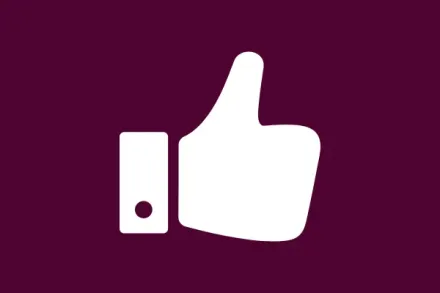 Ikon illustrating thumbs up or a "like"